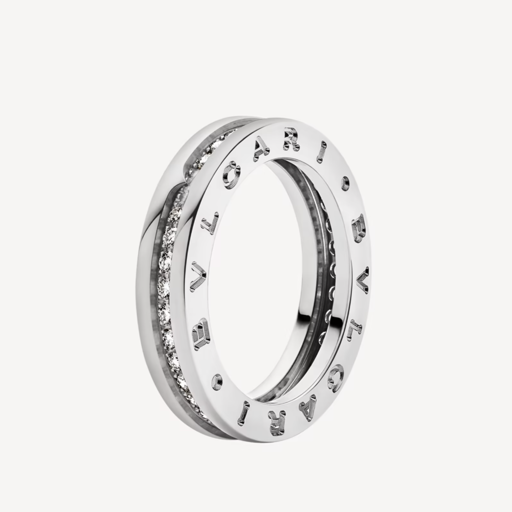[Luxe Jewelry]ZERO 1 ONE-BAND PAVED DIAMONDS ON THE SPIRAL RING