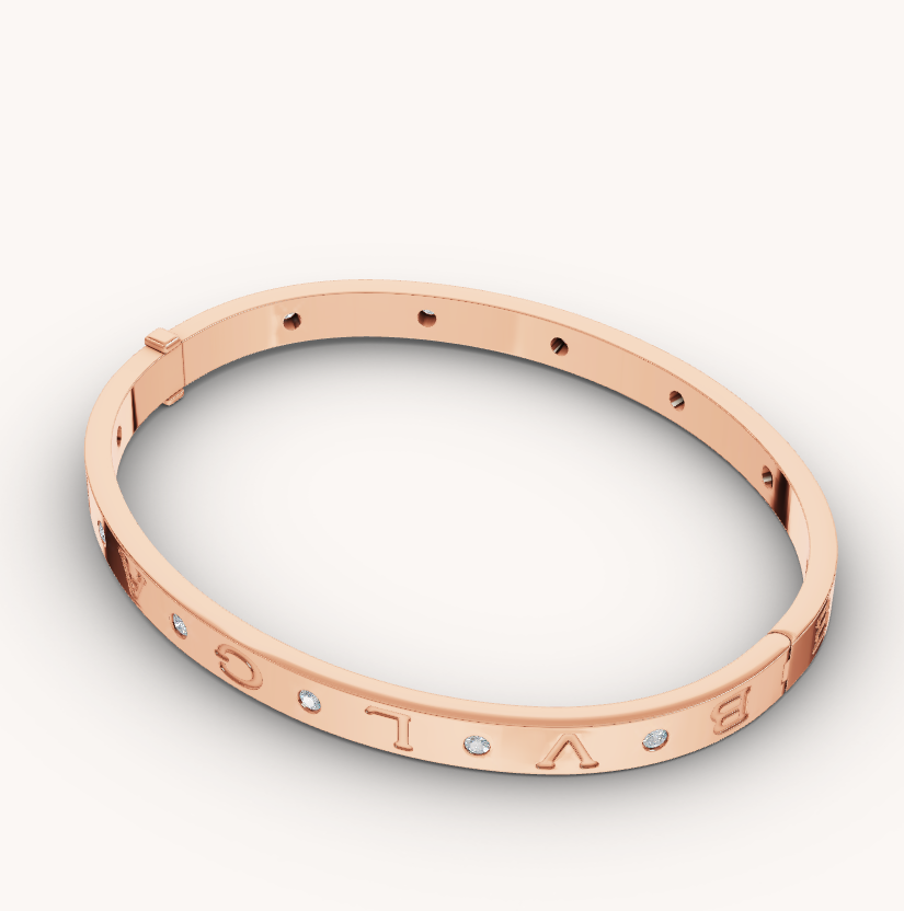 [Luxe Jewelry]ZERO 1 PINK GOLD 12 DIAMONDS BRACELET