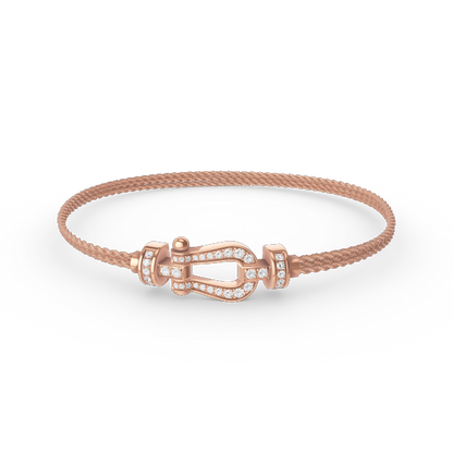 [Luxe Jewelry]FORCE SMALL HORSESHOE  DIAMOND CHAIN ROPE BRACELET