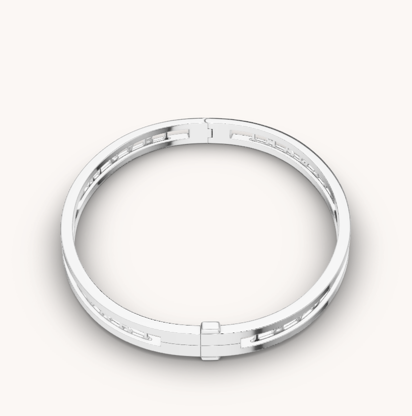 [Luxe Jewelry]ZERO 1 SPIRAL LOGO SILVER BRACELET