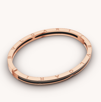 [Luxe Jewelry]ZERO 1 PINK GOLD WITH MATTE BLACK CERAMIC BRACELET