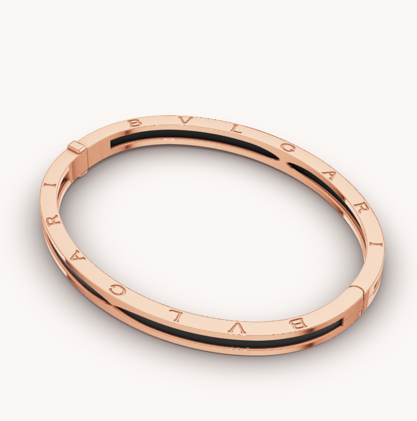 [Luxe Jewelry]ZERO 1 PINK GOLD WITH BLACK CERAMIC BRACELET