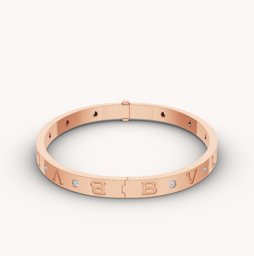 [Luxe Jewelry]ZERO 1 PINK GOLD 12 DIAMONDS BRACELET