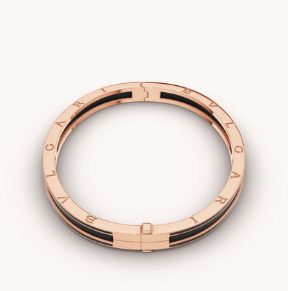 [Luxe Jewelry]ZERO 1 PINK GOLD WITH MATTE BLACK CERAMIC BRACELET