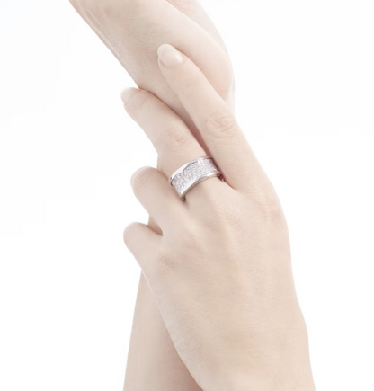[Luxe Jewelry]ZERO 1 WITH PAVED DIAMONDS ON THE SPIRAL RING