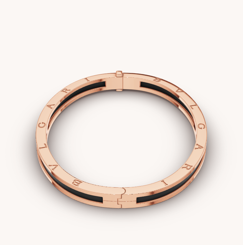 [Luxe Jewelry]ZERO 1 PINK GOLD WITH BLACK CERAMIC BRACELET