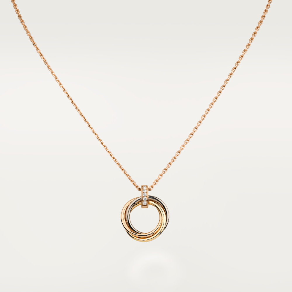 [Luxe Jewelry]TRINITY NECKLACE GOLD  DIAMONDS