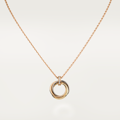[Luxe Jewelry]TRINITY NECKLACE GOLD  DIAMONDS