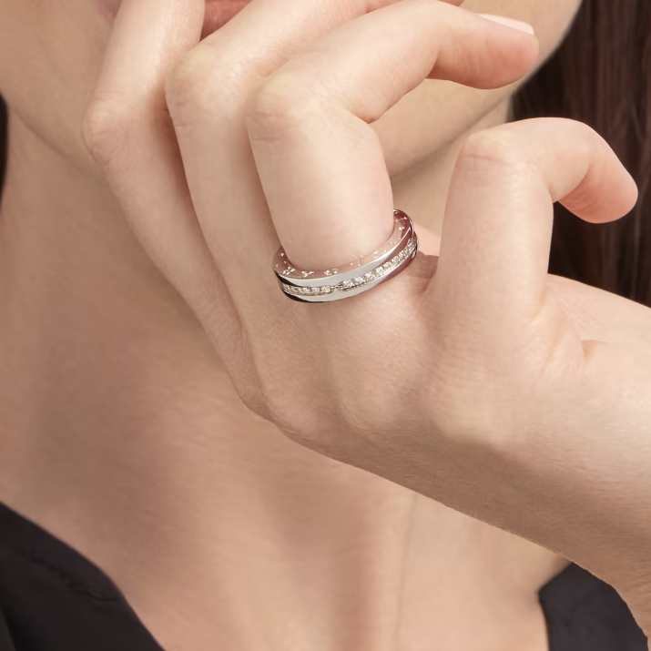 [Luxe Jewelry]ZERO 1 ONE-BAND PAVED DIAMONDS ON THE SPIRAL RING