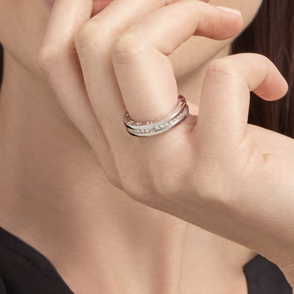 [Luxe Jewelry]ZERO 1 ONE-BAND PAVED DIAMONDS ON THE SPIRAL RING