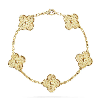 [Luxe Jewelry]CLOVER 5 MOTIFS BRONZING BRACELET