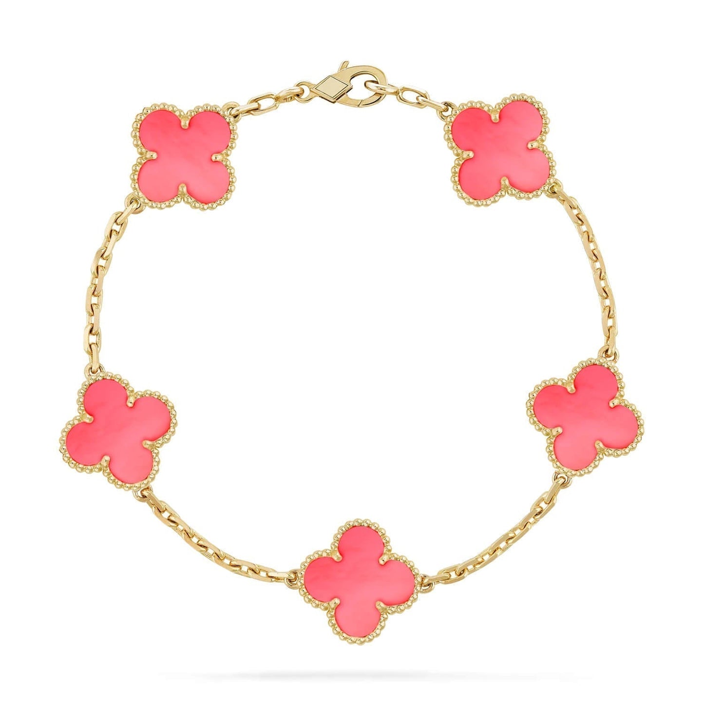 [Luxe Jewelry]CLOVER 5 PINK MOP BRACELET