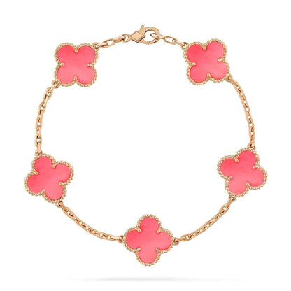 [Luxe Jewelry]CLOVER 5 PINK MOP BRACELET