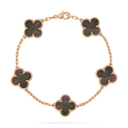 [Luxe Jewelry]CLOVER 5 MOTIF GRAY MOP  BRACELET