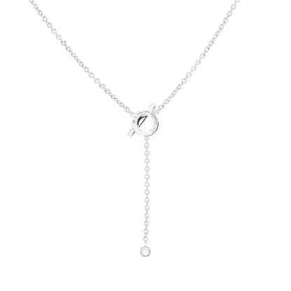 [Luxe Jewelry]FINESSE SILVER DIAMOND NECKLACE