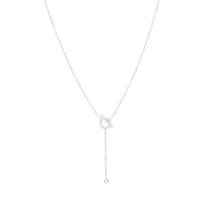 [Luxe Jewelry]FINESSE SILVER DIAMOND NECKLACE