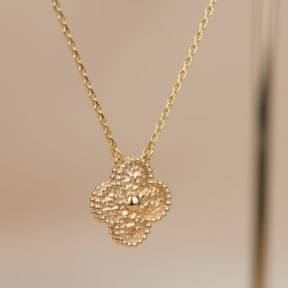 [Luxe Jewelry]CLOVER 15MM  BRONZING NECKLACE