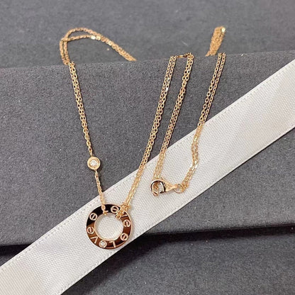 [Luxe Jewelry]LOVE NECKLACE 16MM 2 DIAMONDS