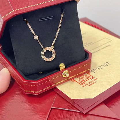 [Luxe Jewelry]LOVE NECKLACE 16MM 2 DIAMONDS