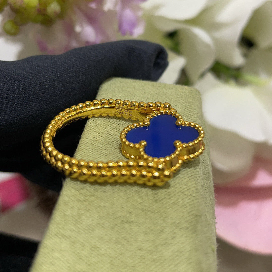 [Luxe Jewelry]CLOVER RIVERSIBLE BLUE AGATE RING