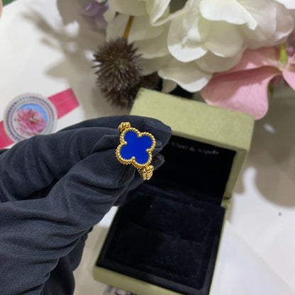 [Luxe Jewelry]CLOVER RIVERSIBLE BLUE AGATE RING