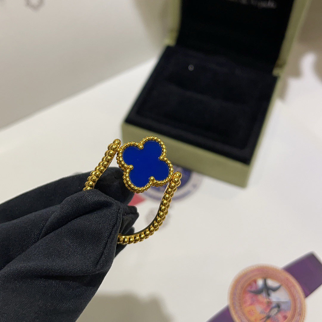[Luxe Jewelry]CLOVER RIVERSIBLE BLUE AGATE RING
