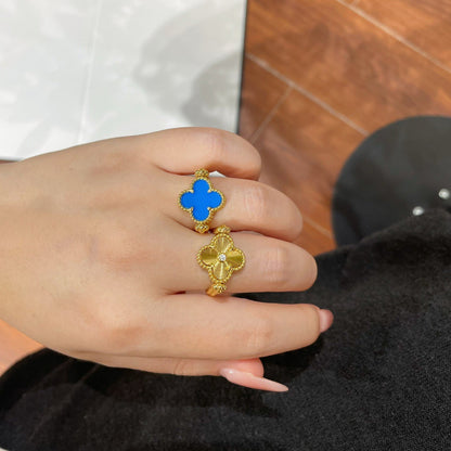 [Luxe Jewelry]CLOVER RIVERSIBLE BLUE AGATE RING