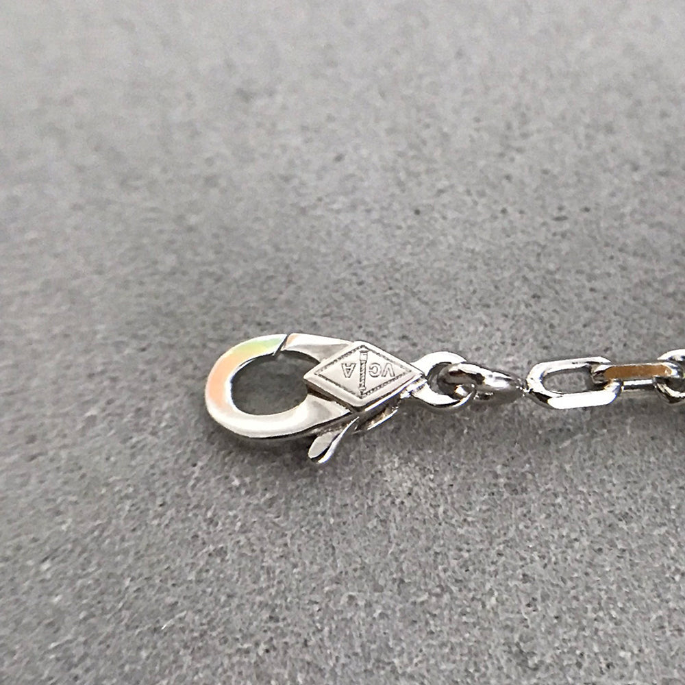 [Luxe Jewelry]CLOVER 5 MOTIF ONYXS DIAMOND BRACELET SILVER