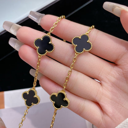 [Luxe Jewelry]CLOVERS THE 10-MOTIFS ONYX NECKLACE