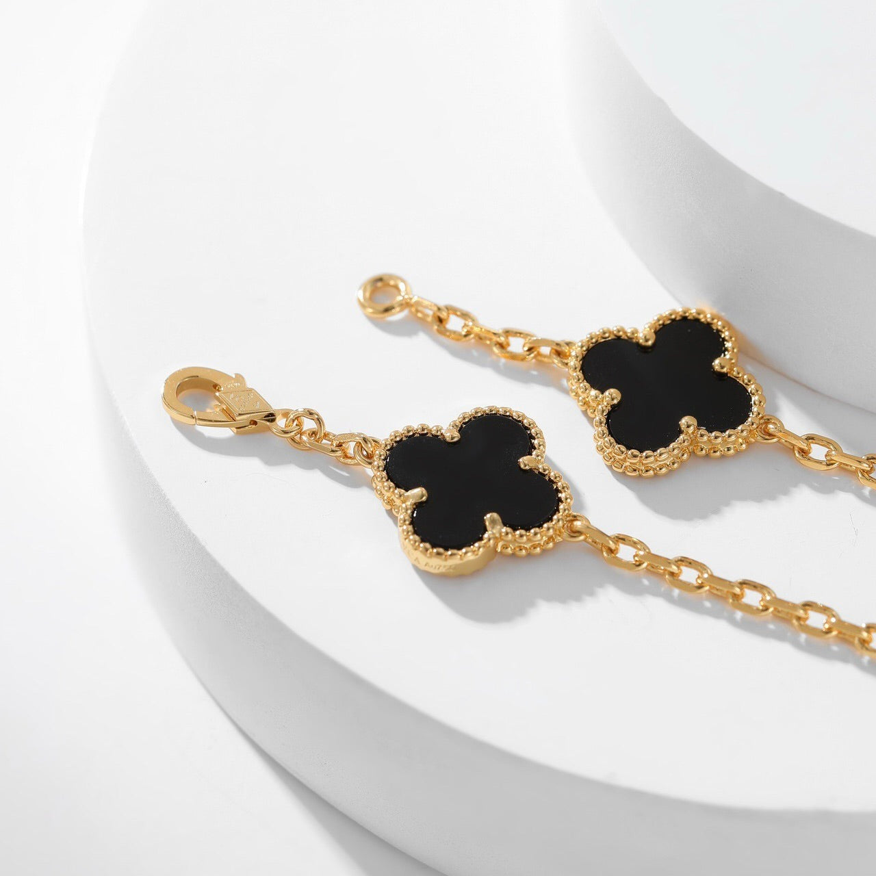 [Luxe Jewelry]CLOVERS THE 10-MOTIFS ONYX NECKLACE