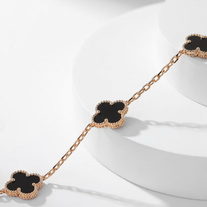 [Luxe Jewelry]CLOVERS THE 10-MOTIFS ONYX NECKLACE