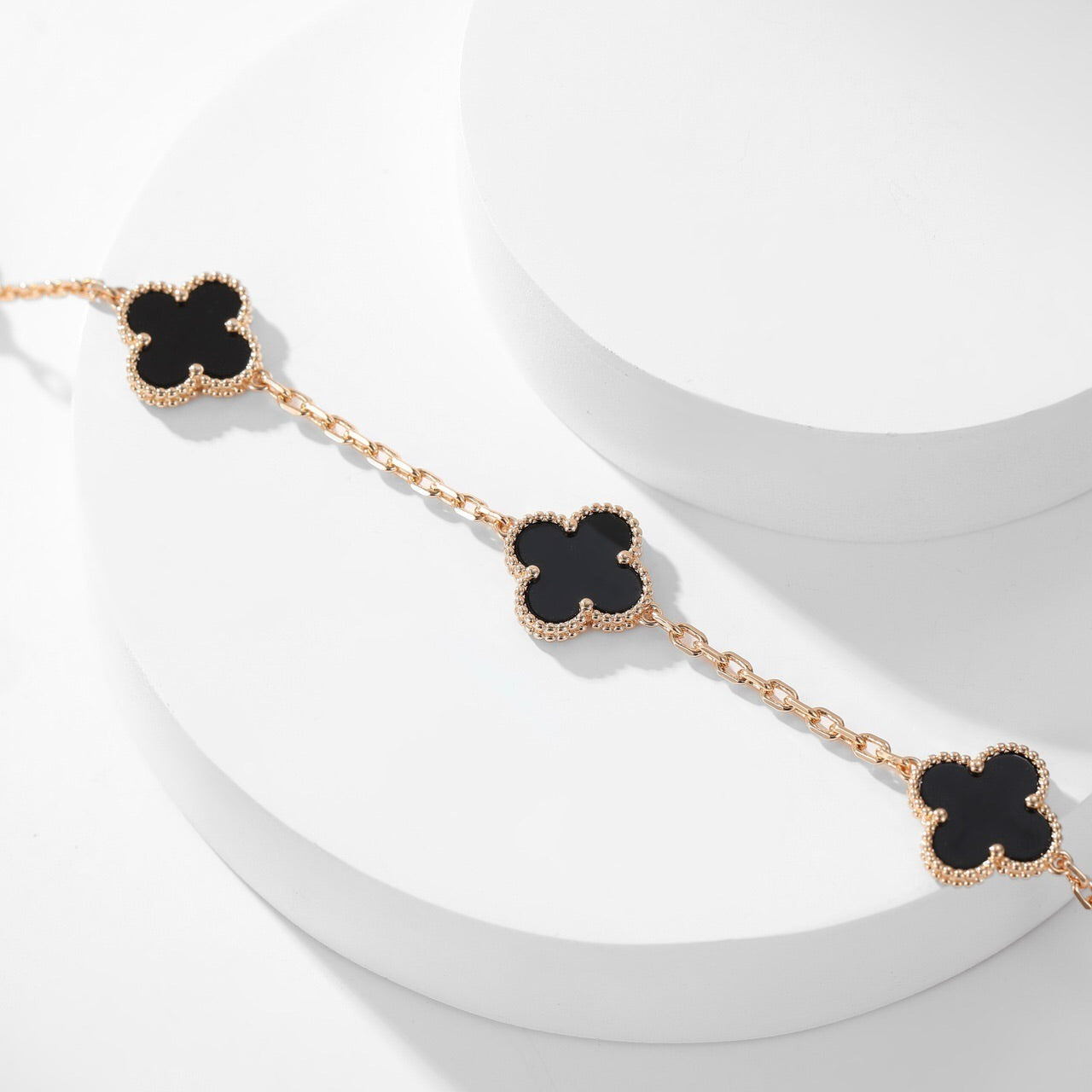[Luxe Jewelry]CLOVERS THE 10-MOTIFS ONYX NECKLACE