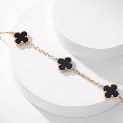 [Luxe Jewelry]CLOVERS THE 10-MOTIFS ONYX NECKLACE
