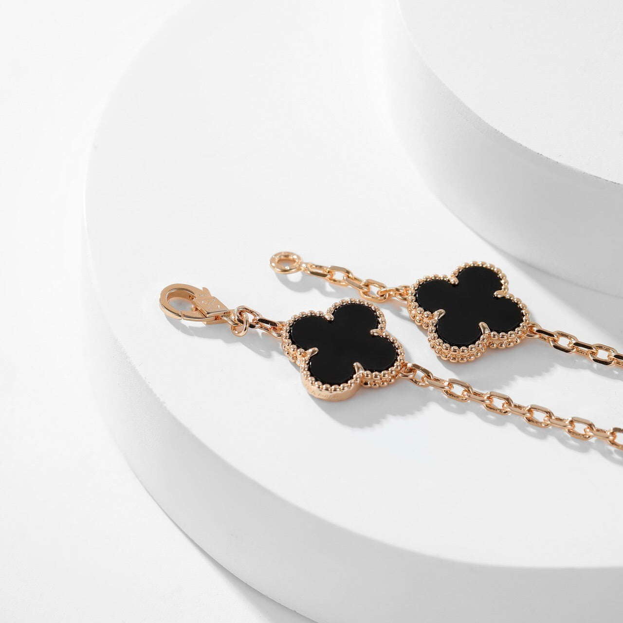[Luxe Jewelry]CLOVERS THE 10-MOTIFS ONYX NECKLACE