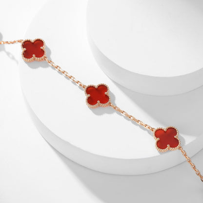 [Luxe Jewelry]CLOVERS THE  10-MOTIFS CARNELIAN NECKLACE
