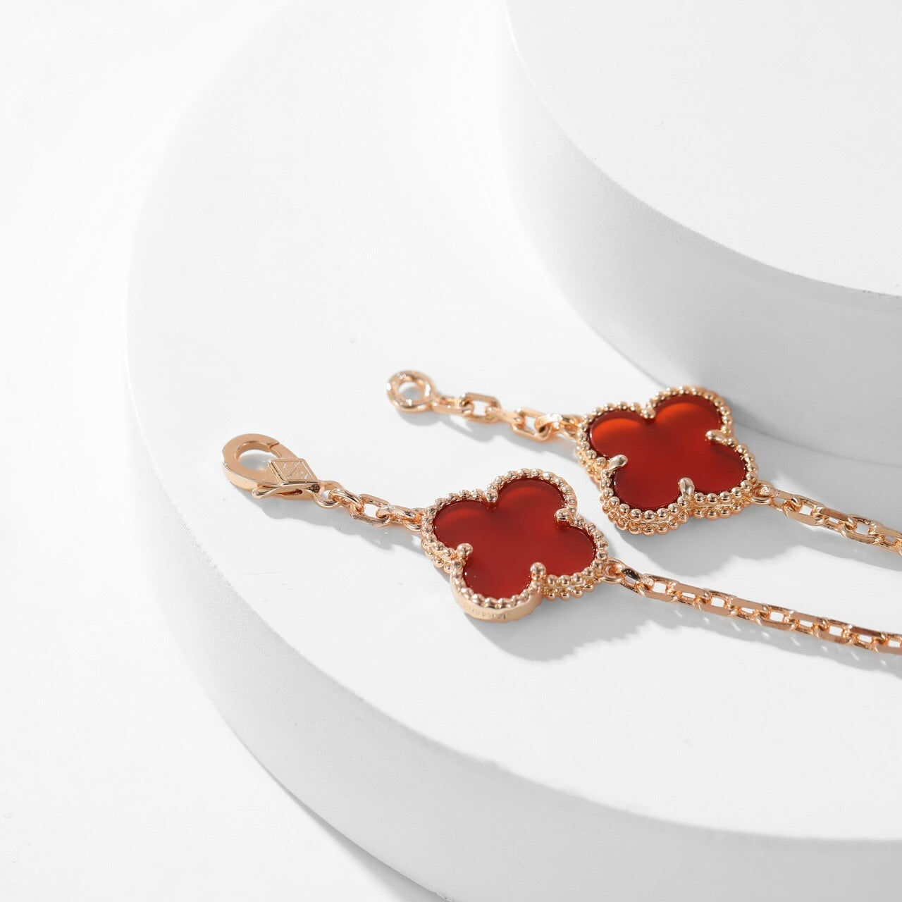 [Luxe Jewelry]CLOVERS THE  10-MOTIFS CARNELIAN NECKLACE