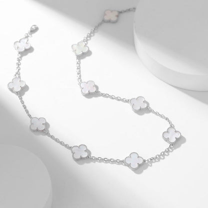 [Luxe Jewelry]CLOVERS THE 10-MOTIFS WHITE MOTHER OF PEARL NECKLACE
