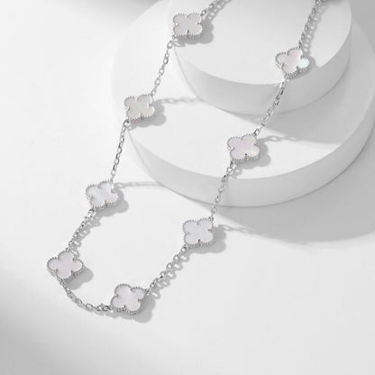 [Luxe Jewelry]CLOVERS THE 10-MOTIFS WHITE MOTHER OF PEARL NECKLACE