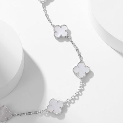 [Luxe Jewelry]CLOVERS THE 10-MOTIFS WHITE MOTHER OF PEARL NECKLACE