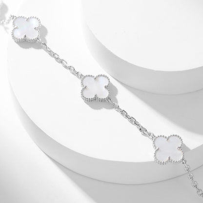 [Luxe Jewelry]CLOVERS THE 10-MOTIFS WHITE MOTHER OF PEARL NECKLACE