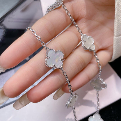 [Luxe Jewelry]CLOVERS THE 10-MOTIFS WHITE MOTHER OF PEARL NECKLACE