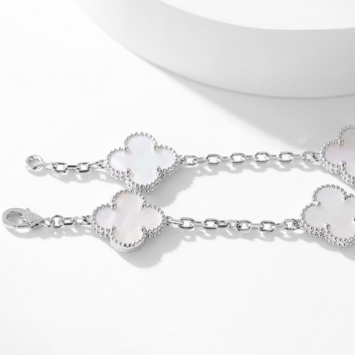 [Luxe Jewelry]CLOVERS THE 10-MOTIFS WHITE MOTHER OF PEARL NECKLACE