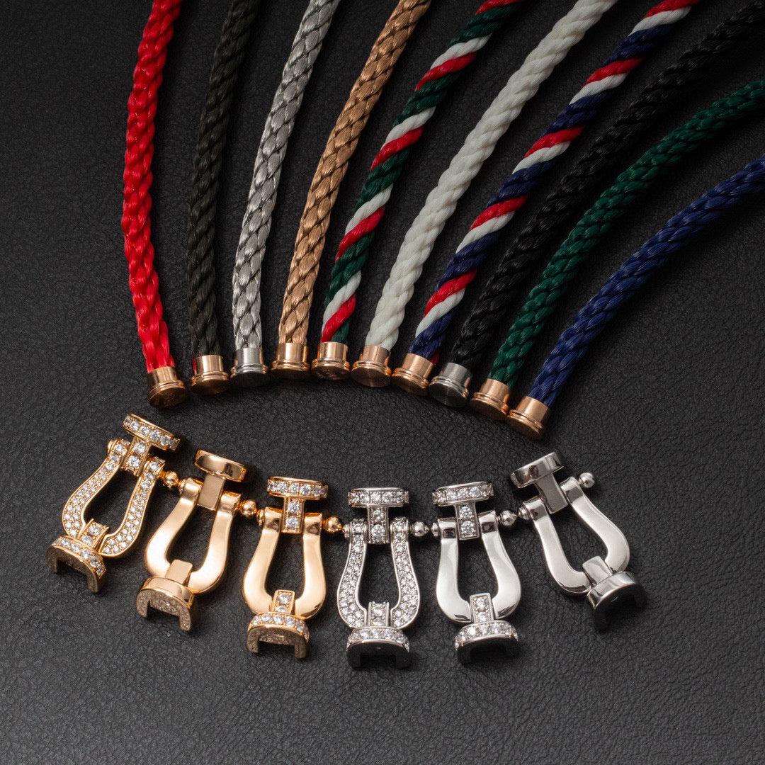 [Luxe Jewelry]FORCE LARGE HORSESHOE FULL DIAMOND BRACELET ROSE GOLD