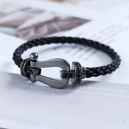 [Luxe Jewelry]FORCE LARGE SERIES HORSESHOE BLACK SAMURAI BRACELET