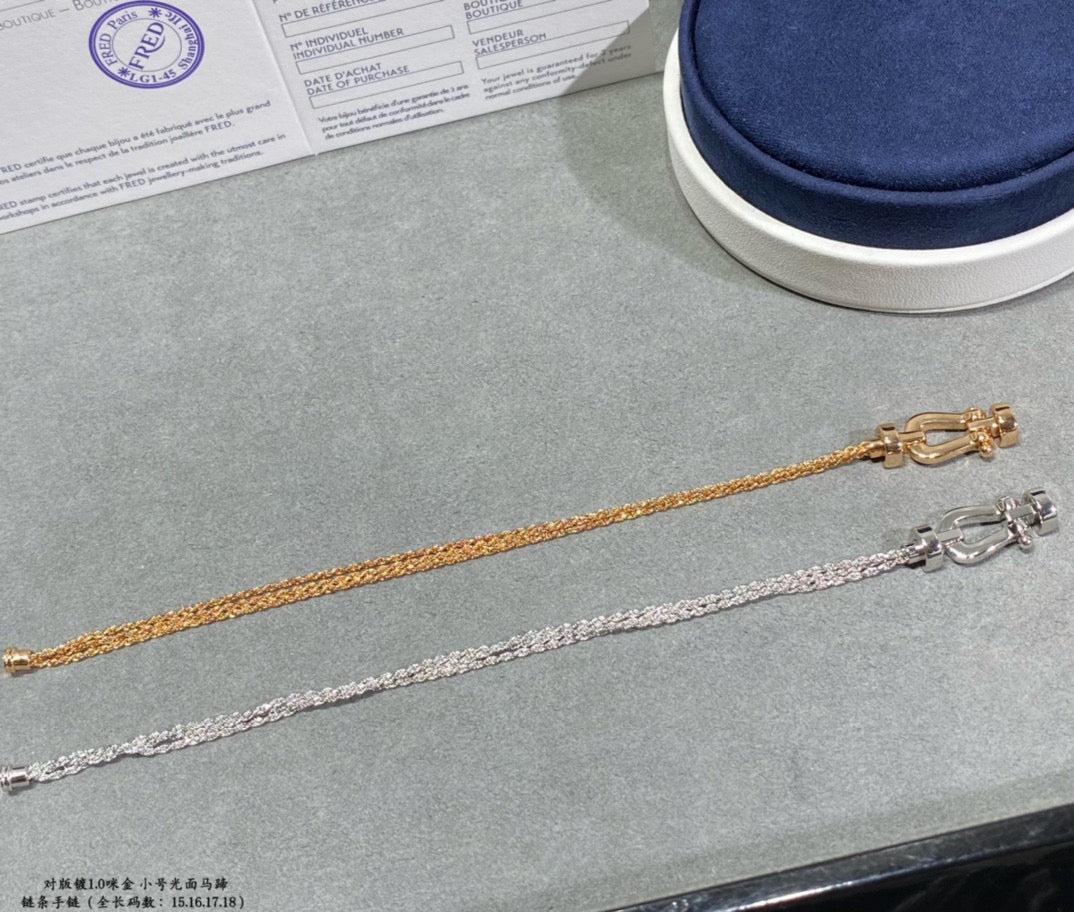 [Luxe Jewelry]FORCE SMALL HORSESHOE  DIAMOND CHAIN ROPE BRACELET