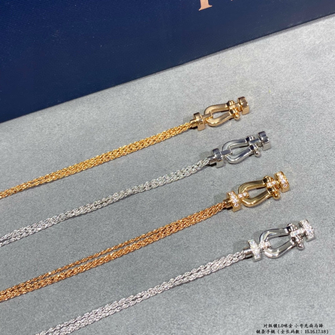 [Luxe Jewelry]FORCE SMALL HORSESHOE  DIAMOND CHAIN ROPE BRACELET