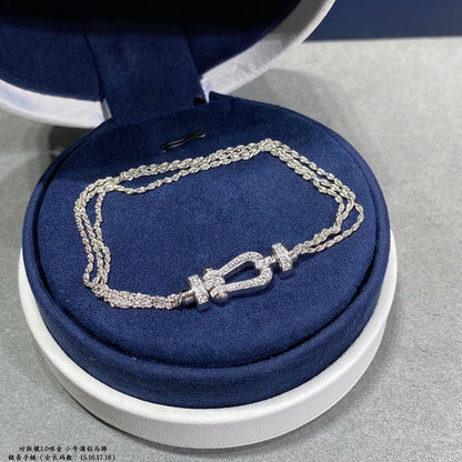 [Luxe Jewelry]FORCE SMALL HORSESHOE  DIAMOND CHAIN ROPE BRACELET