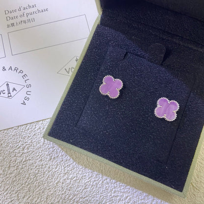 [Luxe Jewelry]CLOVER MINI 9.5MM  PURPLE VIOLET EARRINGS