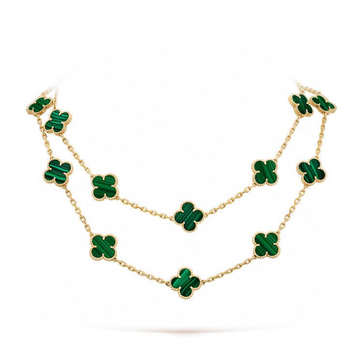 [Luxe Jewelry]CLOVER 20 MOTIFS MALACHITE GOLD