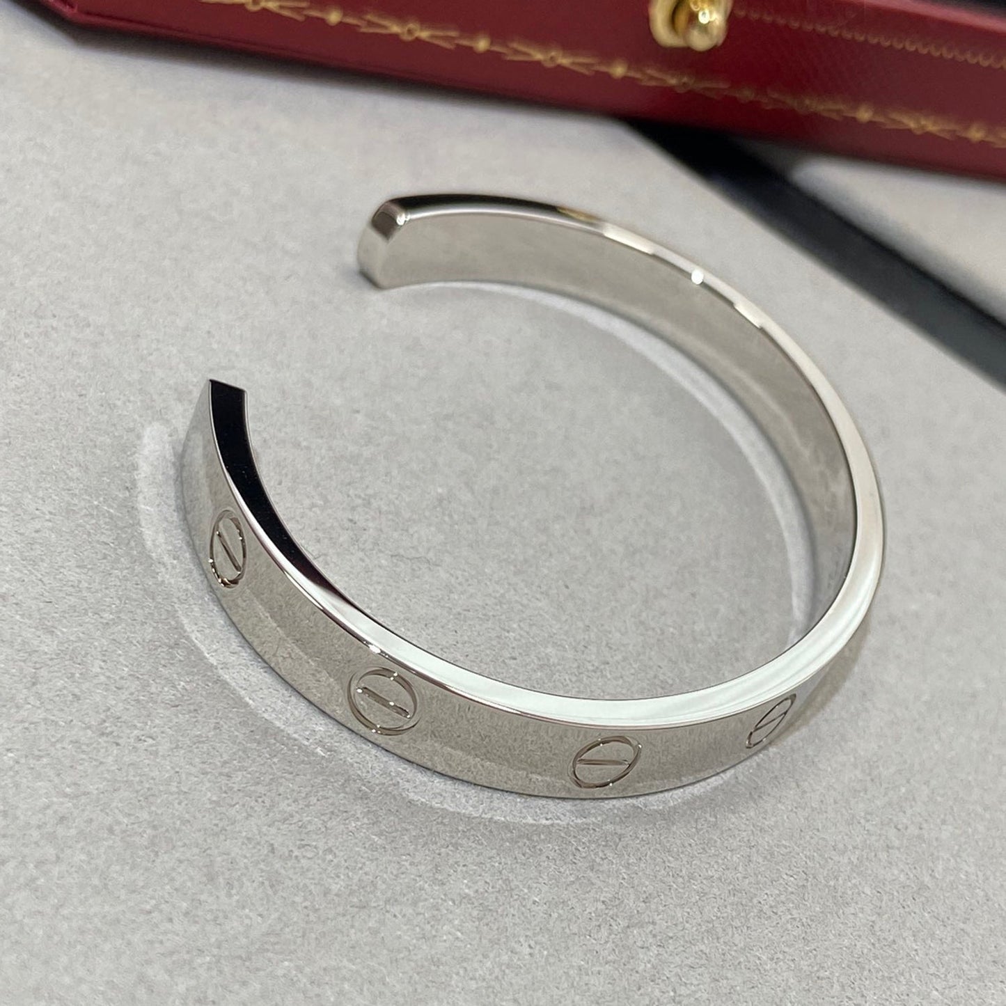 [Luxe Jewelry]LOVE BRACELET 6.1MM 1 DIAMOND OPEN CUFF